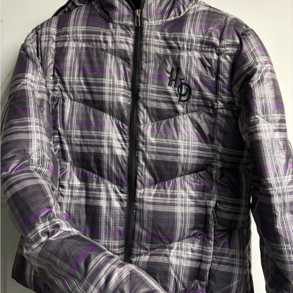 Harley-Davidson Gray & Purple Plaid Puffer Jacket